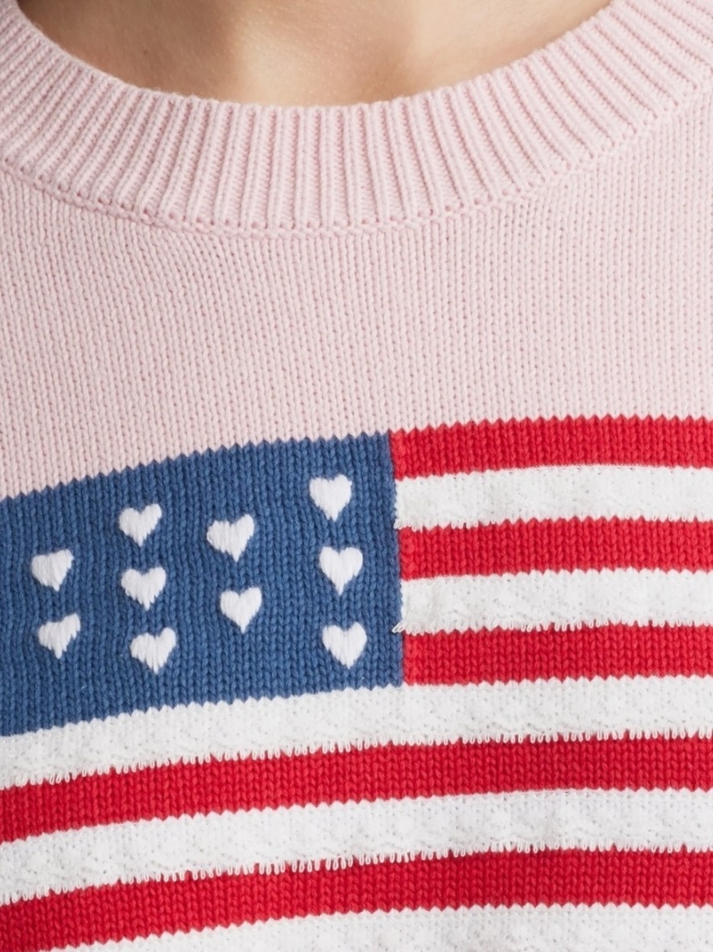 NWT LoveShackFancy Pink Flag Knit Sweater - Small - Picture 3 of 6